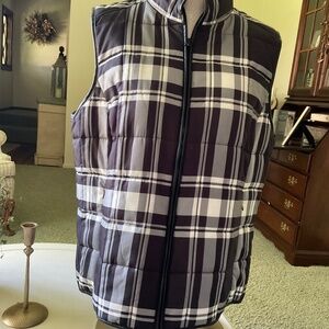 Ralph Lauren black and white plaid vest.  Size XL